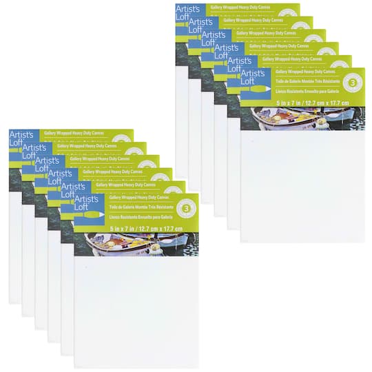 Artists Loft; 12 Pack: Level 3 Gallery Wrapped Heavy Duty Canvas by Artist's Loft®; Category:Bulk Canvas; Image:1